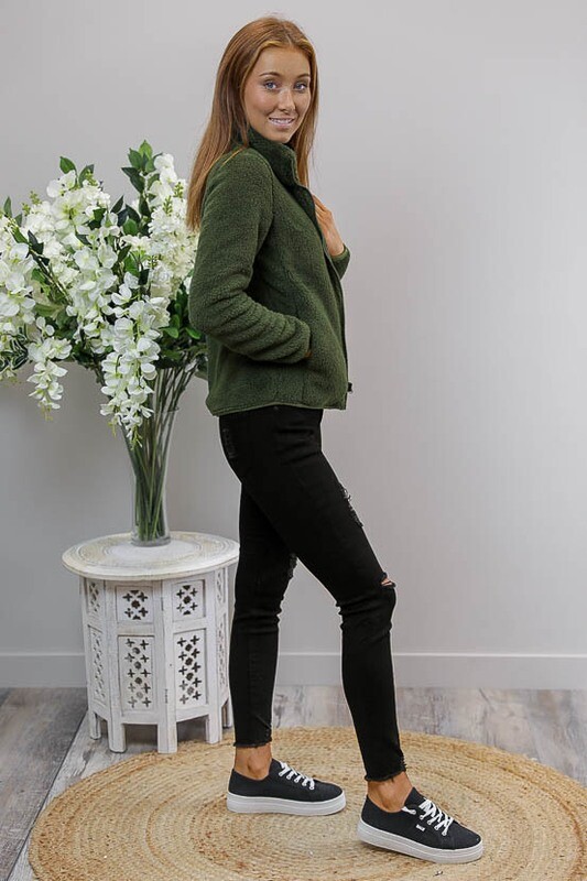 Cuddly Fluff Jacket - Khaki