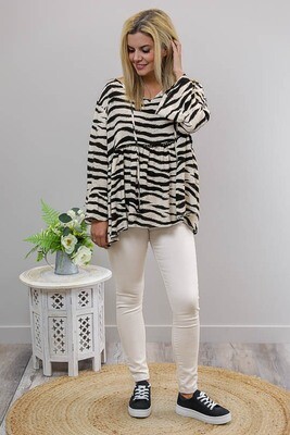 Jennifer L/S Top - Zebra