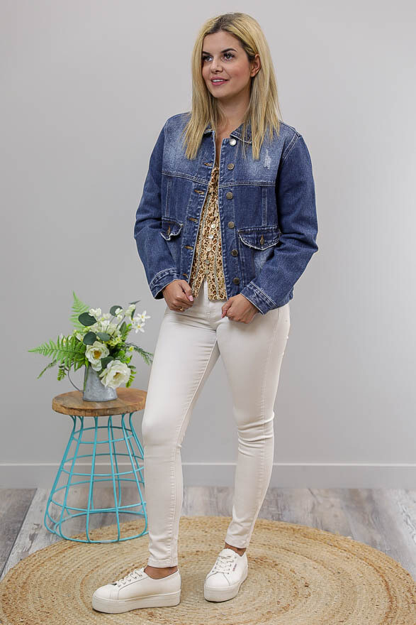 Ziggy Loose Fit Denim Jacket - Dark Denim