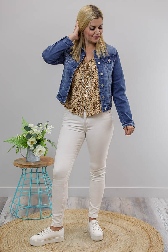 Sand Blast Denim Jacket - Dark Denim