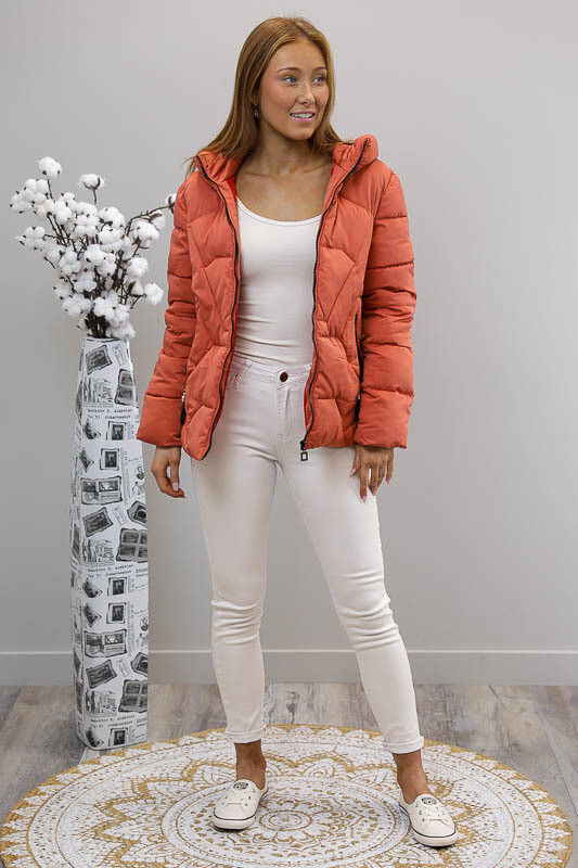 Daffy Puffer Jacket - Light Red
