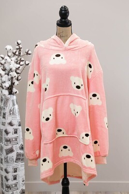 Fifi Fluff Light Oversized Hoodie - Pink Polar Bear