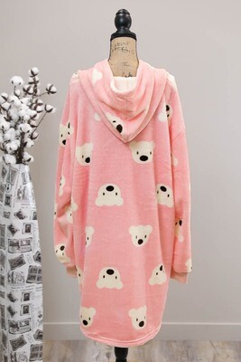 Fifi Fluff Light Oversized Hoodie - Pink Polar Bear