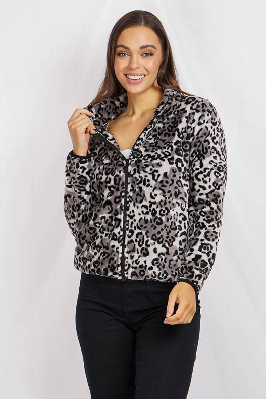 Fozzy Zip Front Jacket - Grey Leo