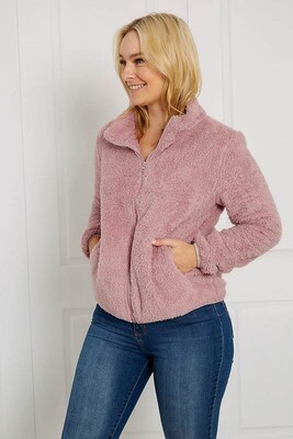 Cuddly Fluff Jacket - Dusty Pink