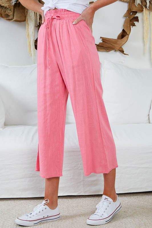 Ava Paperbag 3/4 Pants - Candy Pink