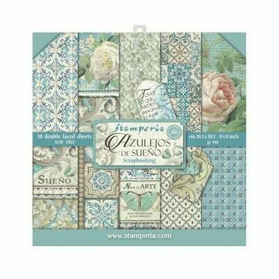 Stamperia Azulejos- 8 x 8 Paper Pad Stamperia Azulejos- 8 x 8 Paper Pad