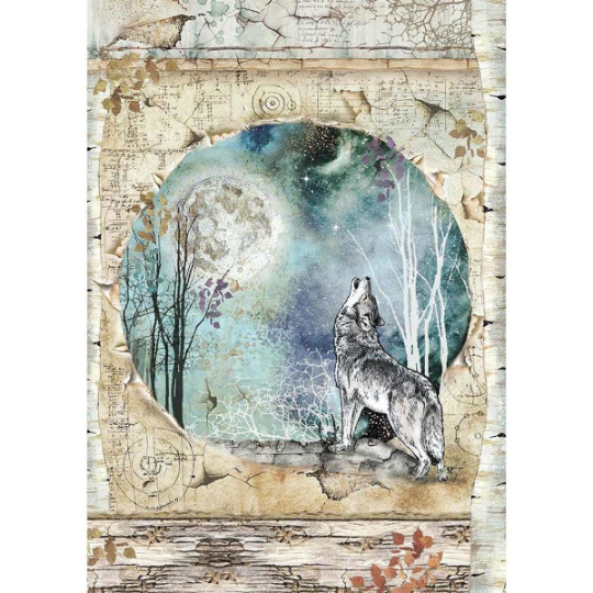 Wolf and Moon A4 - Stamperia Cosmos
