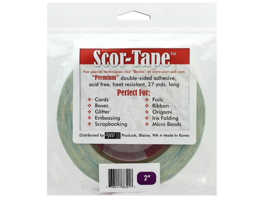 Scor-Tape Double-Sided Adhesive Premium & Acid-Free 1/4 wide, 27