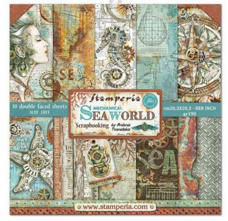 Mechanical Sea World 8x8 - Stamperia