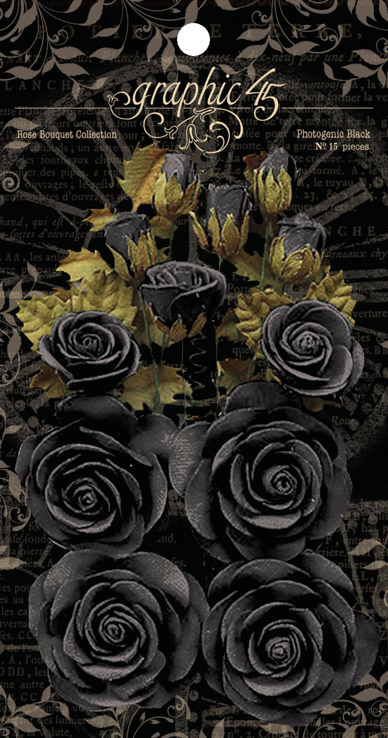 Rose Bouquet Collection Photogenic Black - Graphic 45