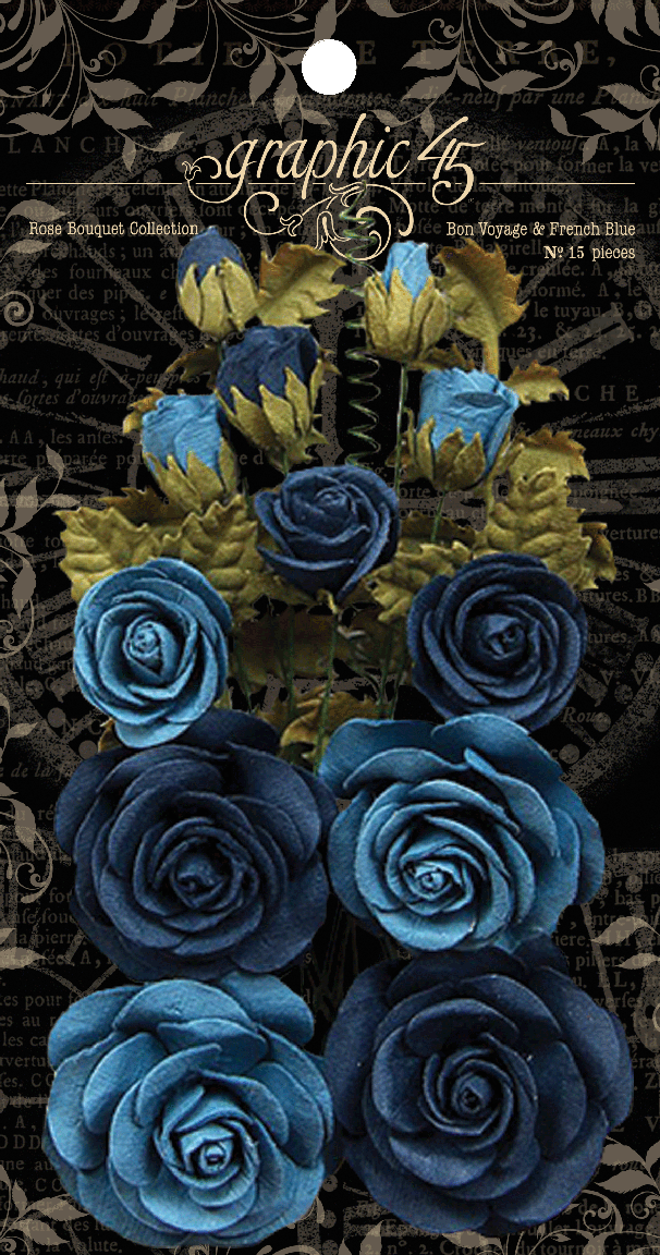 Rose Bouquet Collection Bon Voyage & French Blue - Graphic 45