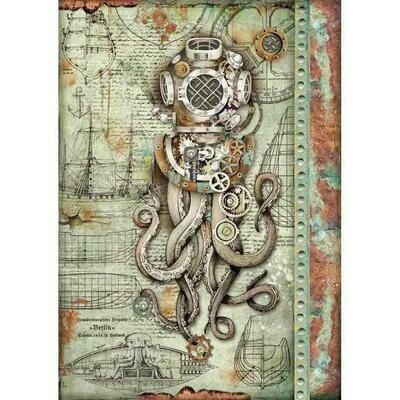Sea World Octopus A4 Rice Paper - Stamperia Sea World Octopus A4 Rice Paper - Stamperia
