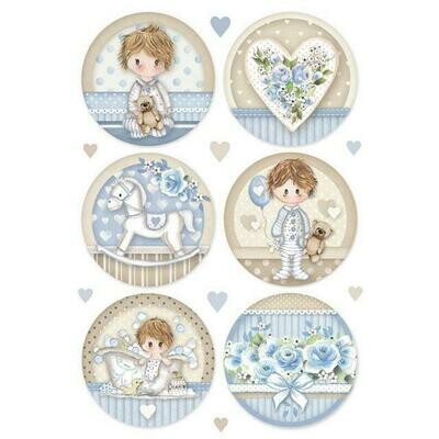 Little Boy Round A4 Rice Paper - Stamperia Little Boy Round A4 Rice Paper - Stamperia