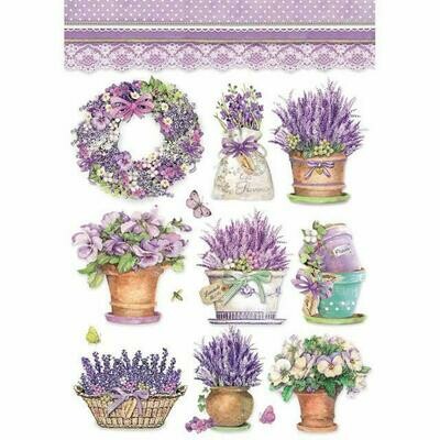 Lavender Vase A4 Rice Paper - Stamperia Lavender Vase A4 Rice Paper - Stamperia