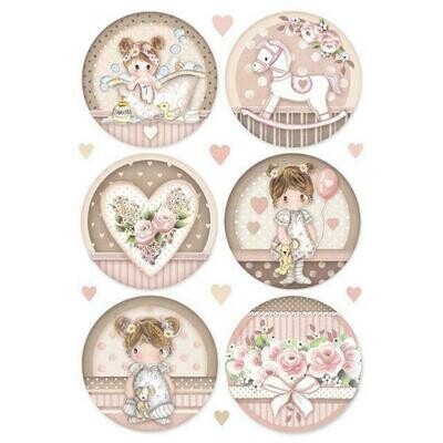 Little Girl Round A4 Rice Paper - Stamperia Little Girl Round A4 Rice Paper - Stamperia
