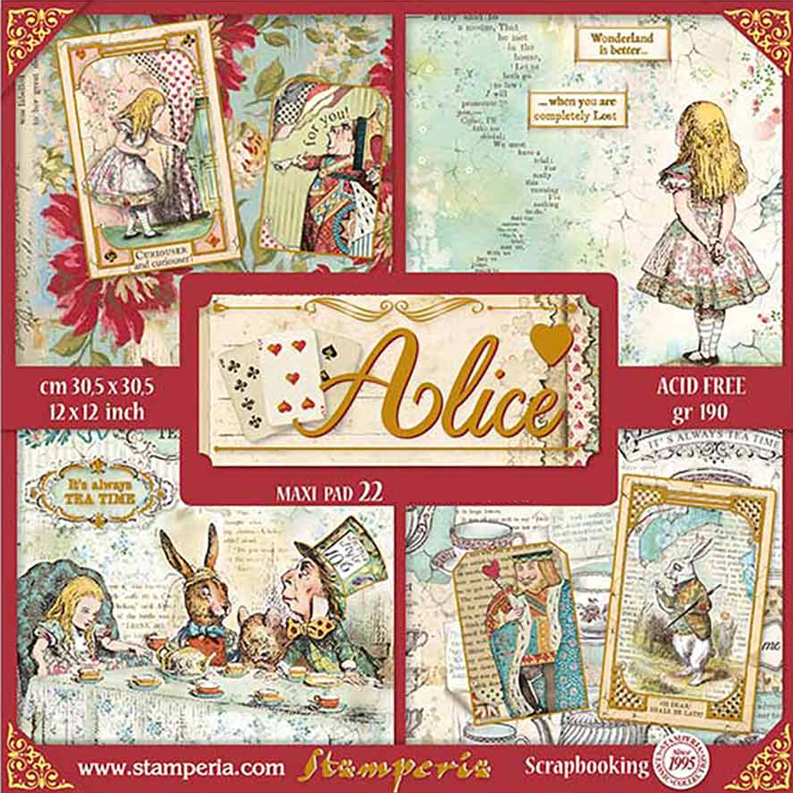 Alice Gold XL 12x12 - Stamperia
