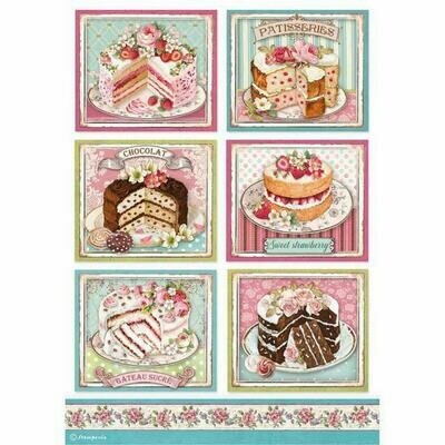Patisserie - Sweety Collection - A4 Rice Paper - Stamperia Patisserie - Sweety Collection - A4 Rice Paper - Stamperia