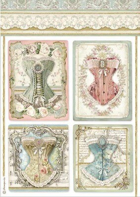 Corsets - Princess Collection - A4 Rice Paper - Stamperia Corsets - Princess Collection - A4 Rice Paper - Stamperia