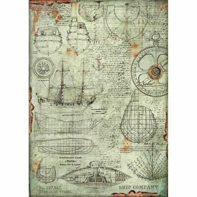Boat Project - Sea World - A3 Rice Paper - Stamperia Boat Project - Sea World - A3 Rice Paper - Stamperia