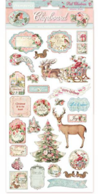 Pink Christmas Chipboard - Stamperia Pink Christmas Chipboard - Stamperia