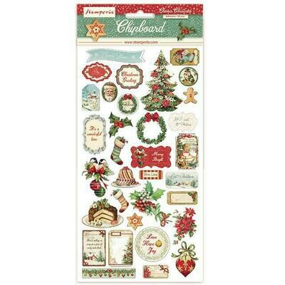 LIMITED STOCK Classic Christmas Chipboard - Stamperia LIMITED STOCK Classic Christmas Chipboard - Stamperia
