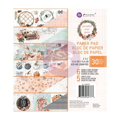 Pumpkin & Spice - 6x6 Paper Pad - Prima Marketing Pumpkin & Spice - 6x6 Paper Pad - Prima Marketing