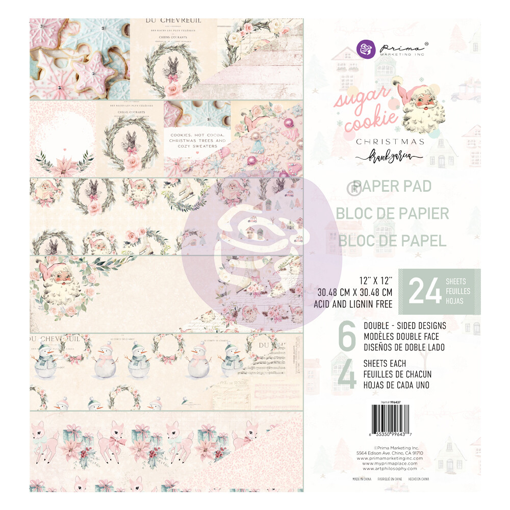 Sugar Cookie Christmas - 12x12 Paper Pad - Prima Marketing Sugar Cookie Christmas - 12x12 Paper Pad - Prima Marketing