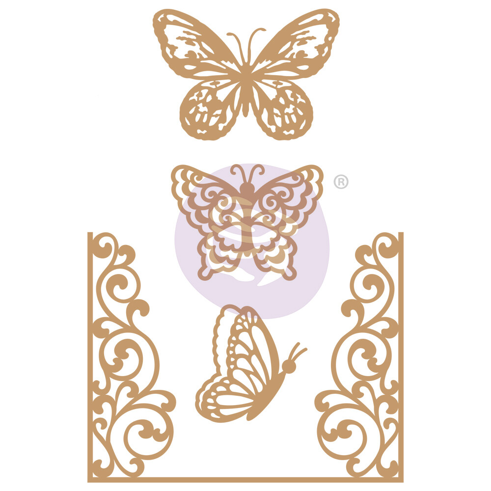 Butterfly Flight - Chipboard Die Cut - Prima Marketing Butterfly Flight - Chipboard Die Cut - Prima Marketing