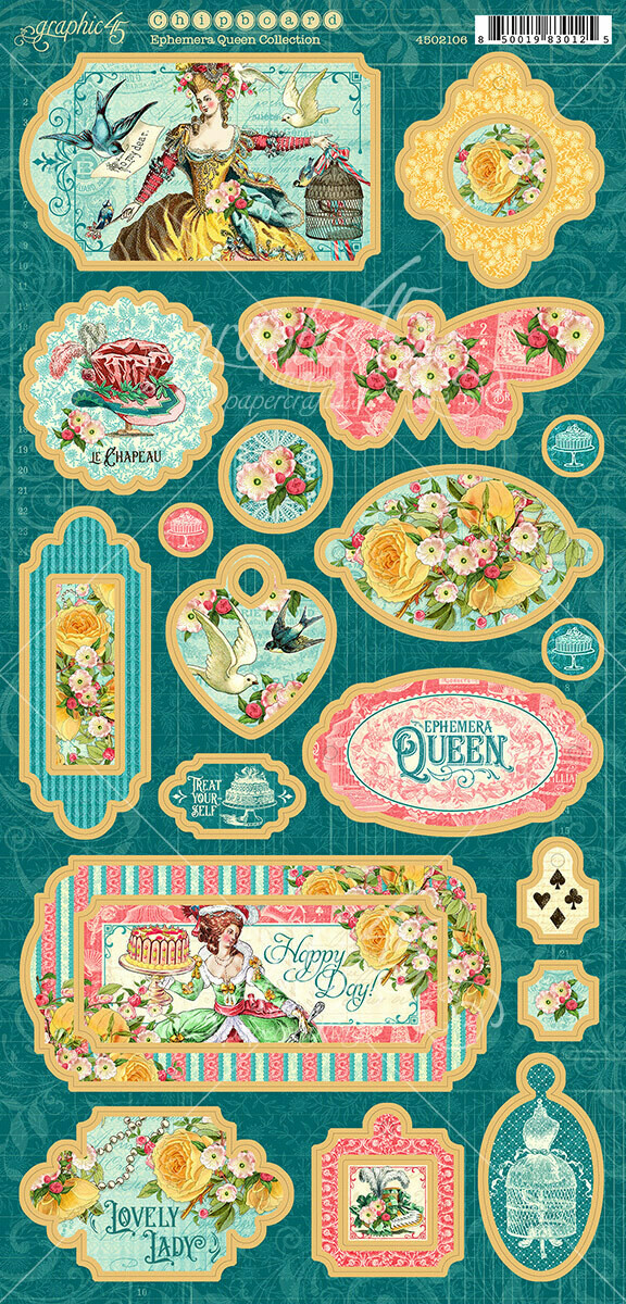 Ephemera Queen Chipboard - Graphic 45 Ephemera Queen Chipboard - Graphic 45
