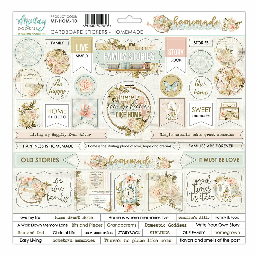Homemade Chipboard Stickers - Mintay by Karola Homemade Chipboard Stickers - Mintay by Karola