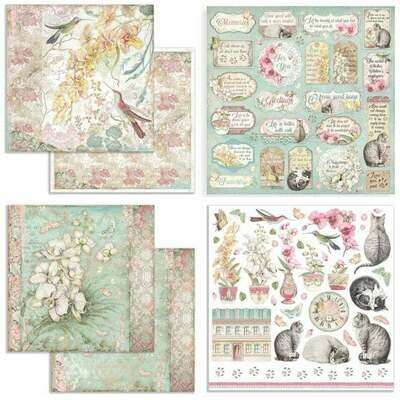 Orchids and Cats 8x8 Paper Pad - Stamperia