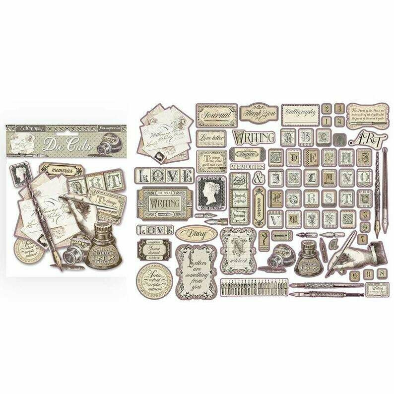 Calligraphy Assorted Die Cut Pieces - Stamperia