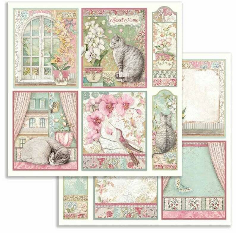 Orchids and Cats 8x8 Paper Pad - Stamperia