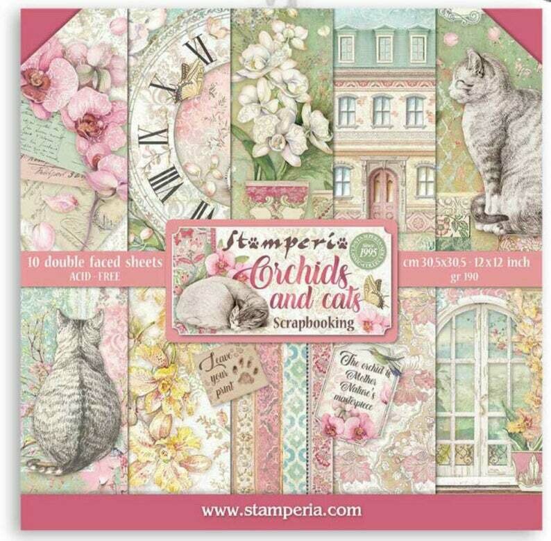 Orchids and Cats 12x12 - Stamperia