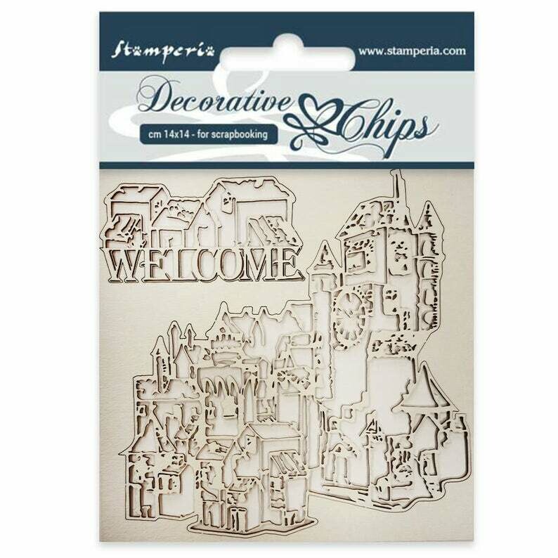 Welcome Decorative Chips - Lady Vagabond Collection - Stamperia Welcome Decorative Chips - Lady Vagabond Collection - Stamperia