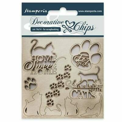 Cats Decorative Chips - Orchid and Cats Collection - Stamperia Cats Decorative Chips - Orchid and Cats Collection - Stamperia