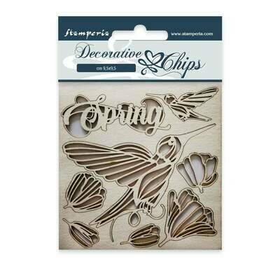 Spring Decorative Chips - Orchid and Cats Collection - Stamperia Spring Decorative Chips - Orchid and Cats Collection - Stamperia