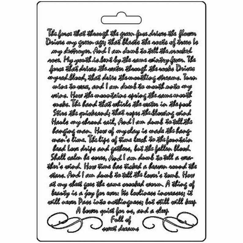 Manuscript A5 Soft Mould - Calligraphy Collection - Stamperia Manuscript A5 Soft Mould - Calligraphy Collection - Stamperia