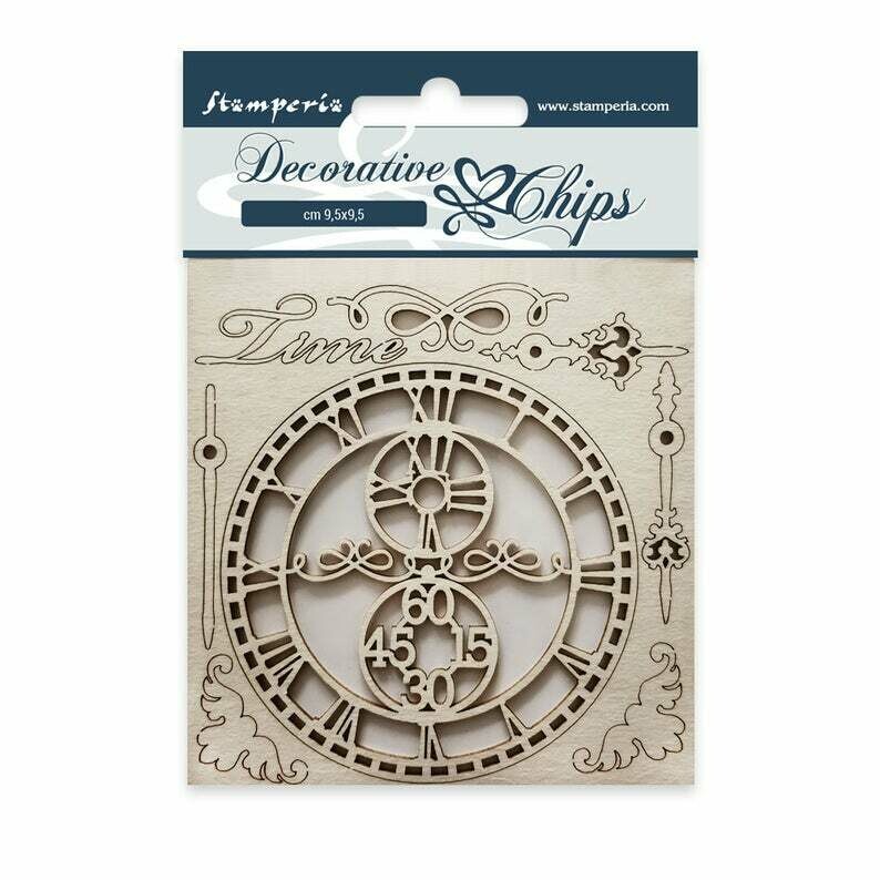 Time Decorative Chips - Orchid and Cats Collection - Stamperia Time Decorative Chips - Orchid and Cats Collection - Stamperia