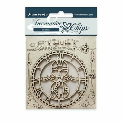 Time Decorative Chips - Orchid and Cats Collection - Stamperia Time Decorative Chips - Orchid and Cats Collection - Stamperia