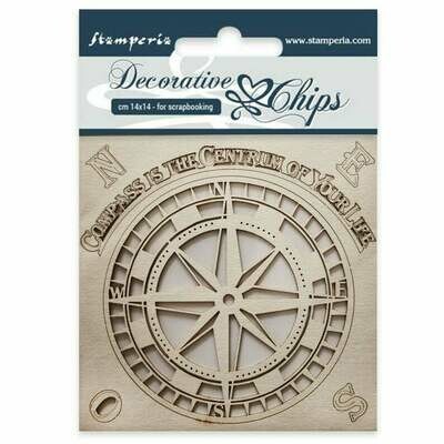 Compass Decorative Chips - Sir Vagabond Collection - Stamperia Compass Decorative Chips - Sir Vagabond Collection - Stamperia