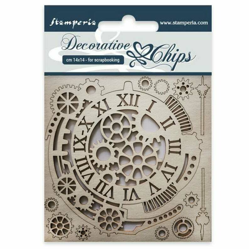 Gears and Clocks Decorative Chips - Sir Vagabond Collection - Stamperia Gears and Clocks Decorative Chips - Sir Vagabond Collection - Stamperia