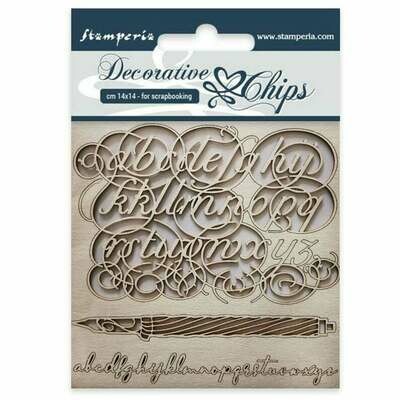 Alphabet Decorative Chips - Calligraphy Collection - Stamperia