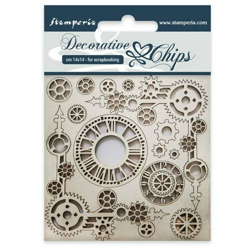 Clock and Corners Decorative Chips - Lady Vagabond Collection - Stamperia Clock and Corners Decorative Chips - Lady Vagabond Collection - Stamperia