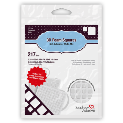 3D Foam Squares White Mix - 217 Pieces 3D Foam Squares White Mix - 217 Pieces