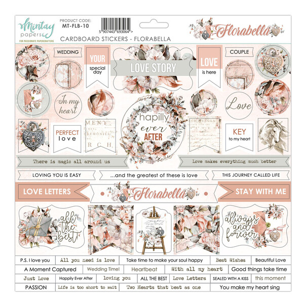 Florabella Chipboard Stickers - Mintay by Karola