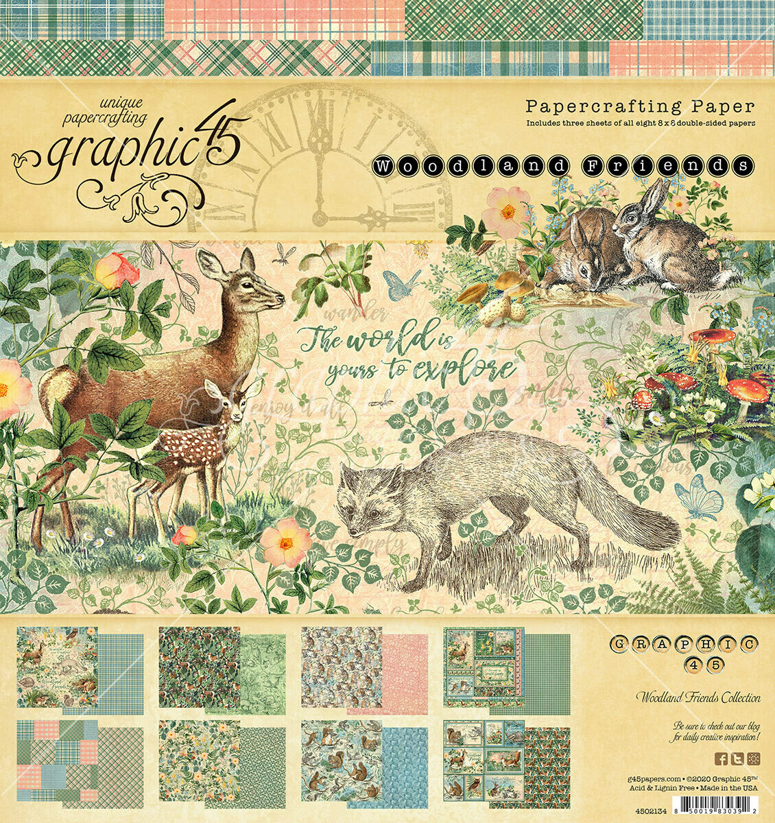 Woodland Friends 8x8 Paper Pad - Graphic 45