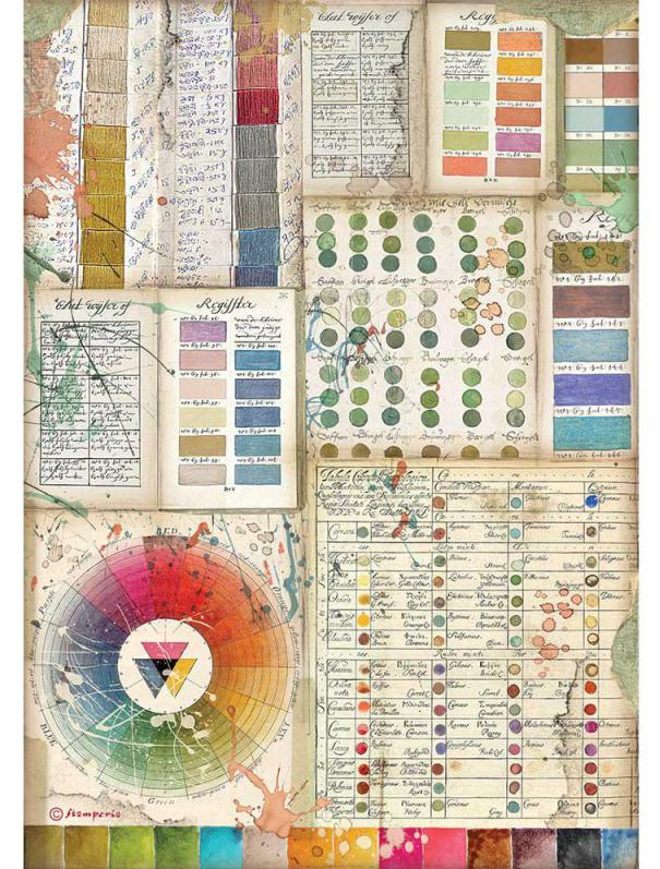 Pantone Charts A4 Rice Paper - Atelier Des Arts Collection - Stamperia Pantone Charts A4 Rice Paper - Atelier Des Arts Collection - Stamperia