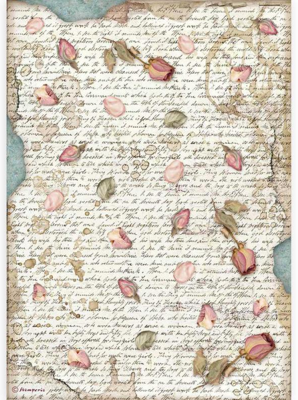 Petals A4 Rice Paper - Passion Collection - Stamperia Petals A4 Rice Paper - Passion Collection - Stamperia